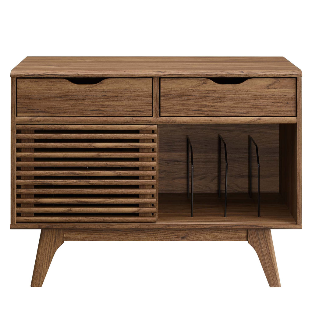 Render Vinyl Record Display Stand - Walnut (EEI-4323-WAL)