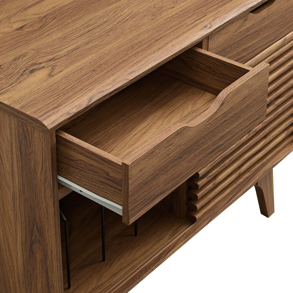 Render Vinyl Record Display Stand - Walnut (EEI-4323-WAL)