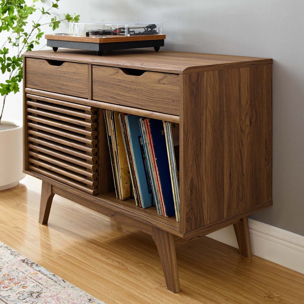 Render Vinyl Record Display Stand - Walnut (EEI-4323-WAL)