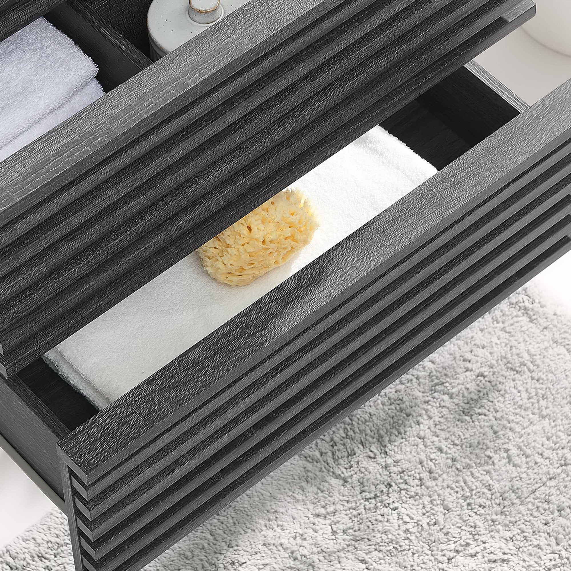 Render 24" Wall-Mount Bathroom Vanity Cabinet (Sink Basin Not Included) - Charcoal