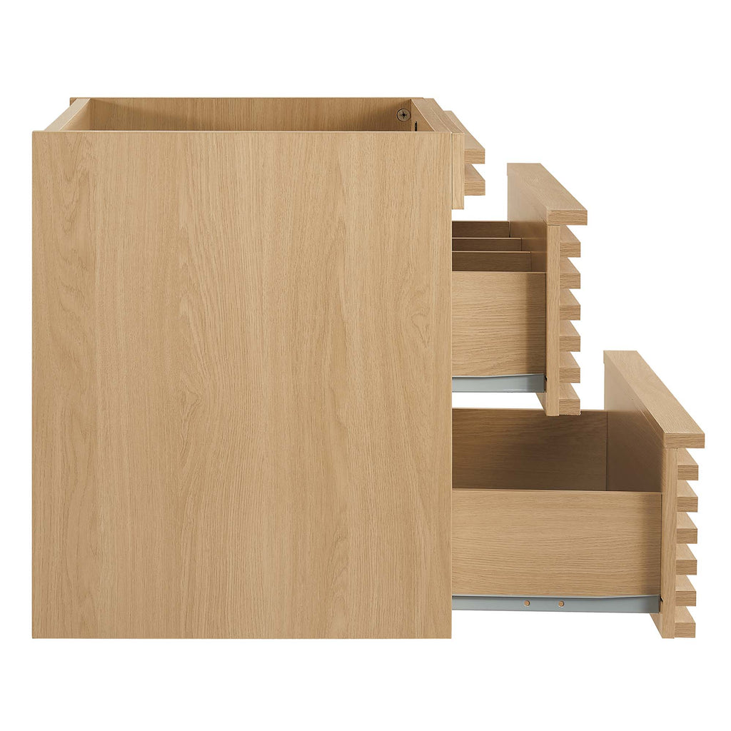 Render 24" Wall-Mount Bathroom Vanity Cabinet (Sink Basin Not Included) - Oak