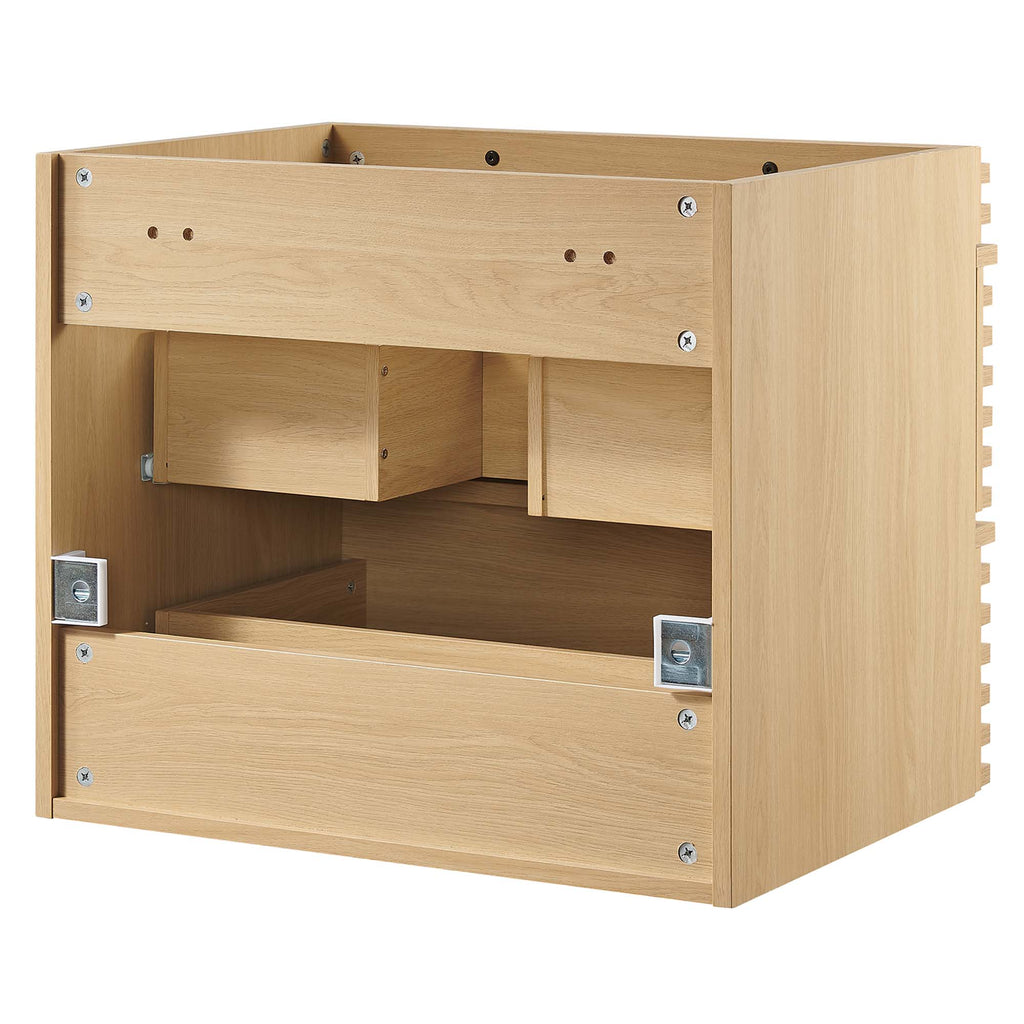 Render 24" Wall-Mount Bathroom Vanity Cabinet (Sink Basin Not Included) - Oak