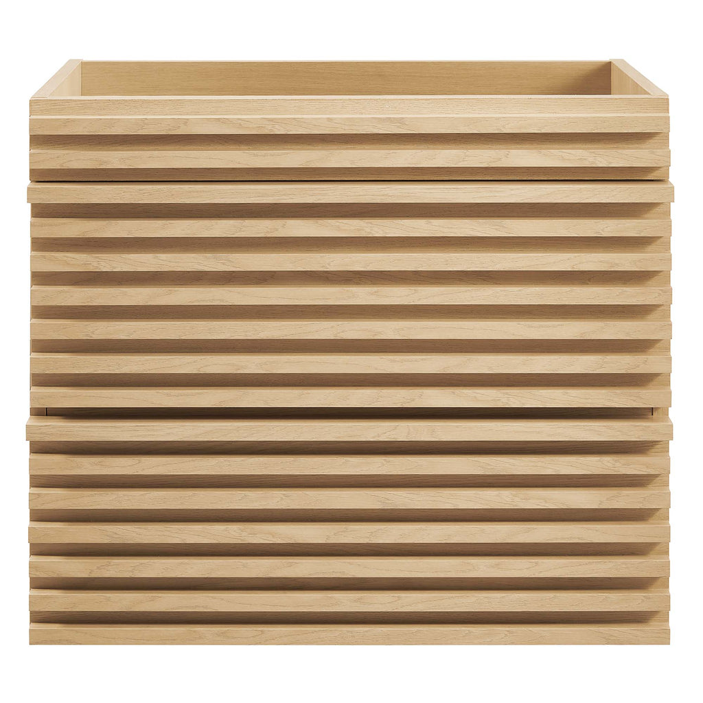Render 24" Wall-Mount Bathroom Vanity Cabinet (Sink Basin Not Included) - Oak
