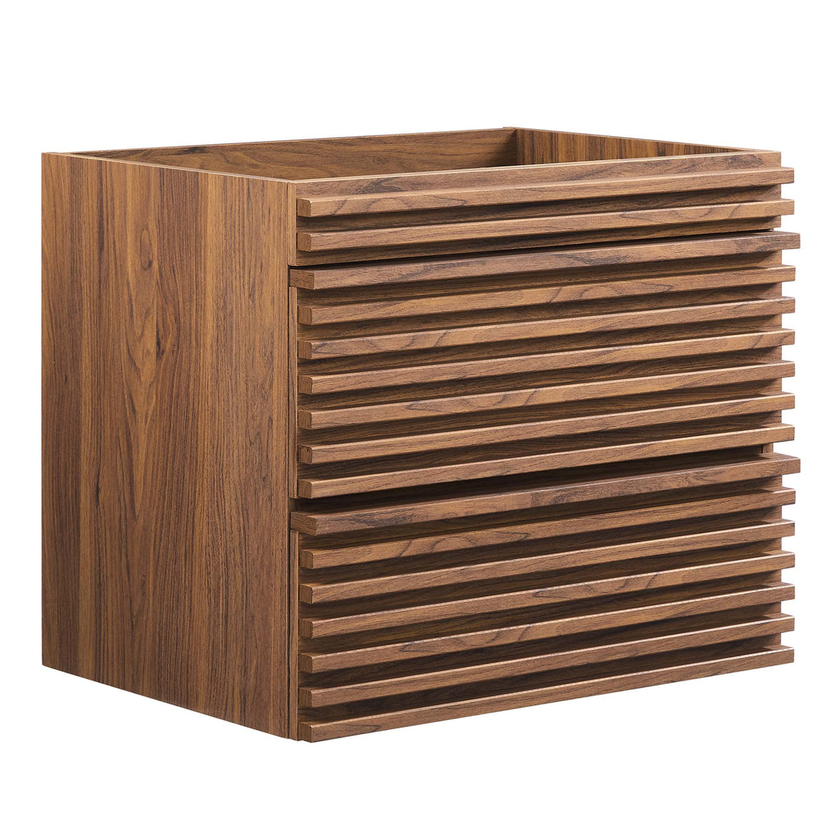 Render 24" Wall-Mount Bathroom Vanity Cabinet (Sink Basin Not Included) - Walnut