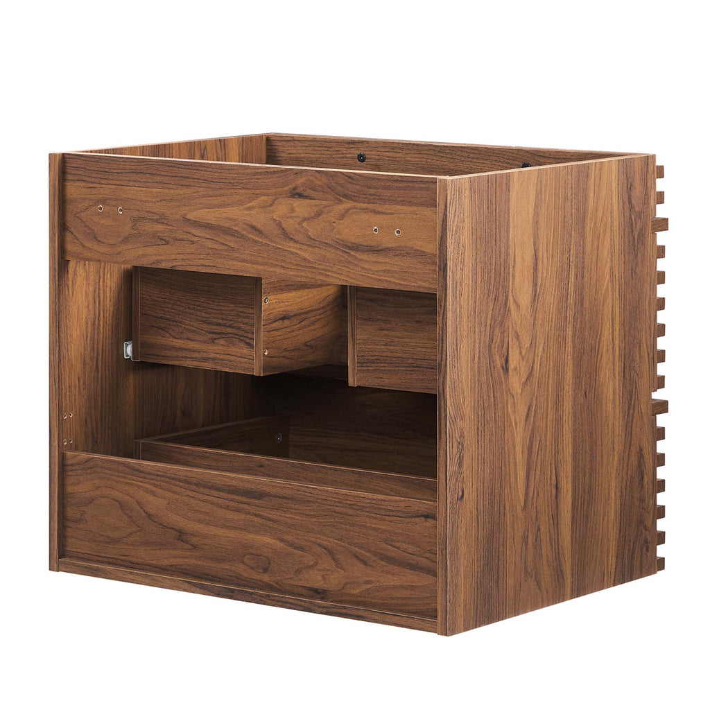 Render 24" Wall-Mount Bathroom Vanity Cabinet (Sink Basin Not Included) - Walnut
