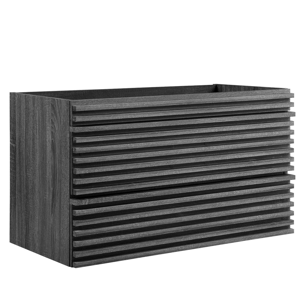 Render 36" Wall-Mount Bathroom Vanity Cabinet (Sink Basin Not Included) - Charcoal