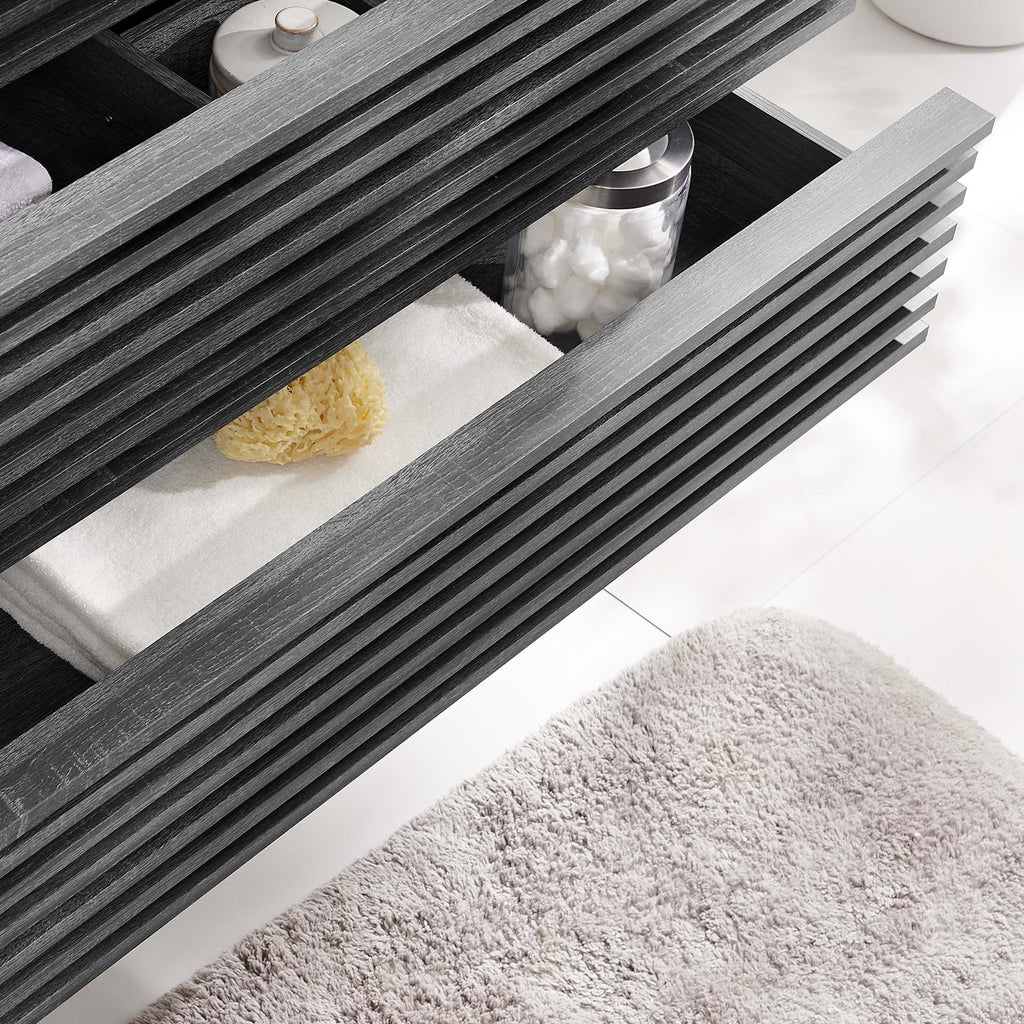 Render 36" Wall-Mount Bathroom Vanity Cabinet (Sink Basin Not Included) - Charcoal