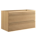Render 36" Wall-Mount Bathroom Vanity Cabinet (Sink Basin Not Included) - Oak