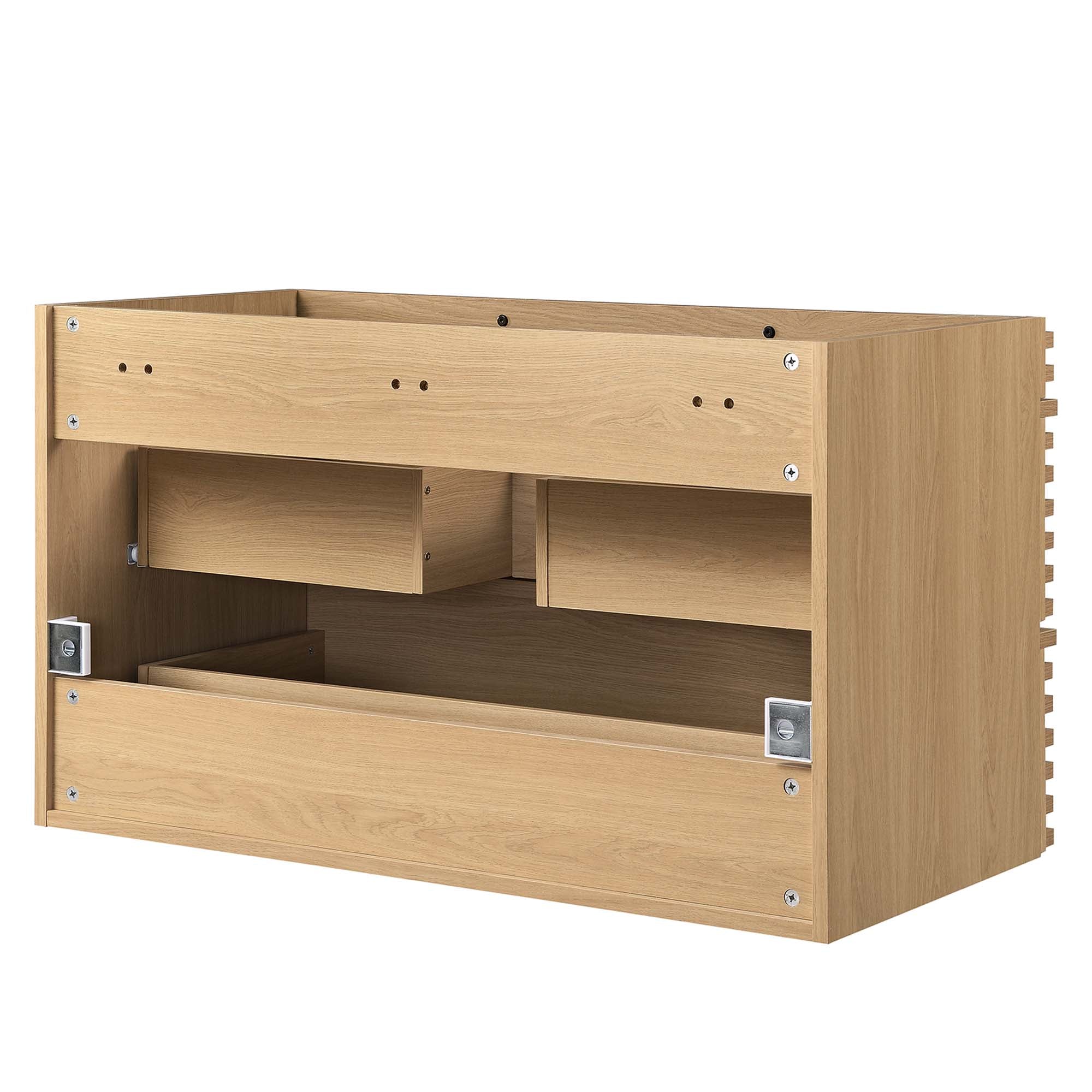 Render 36" Wall-Mount Bathroom Vanity Cabinet (Sink Basin Not Included) - Oak