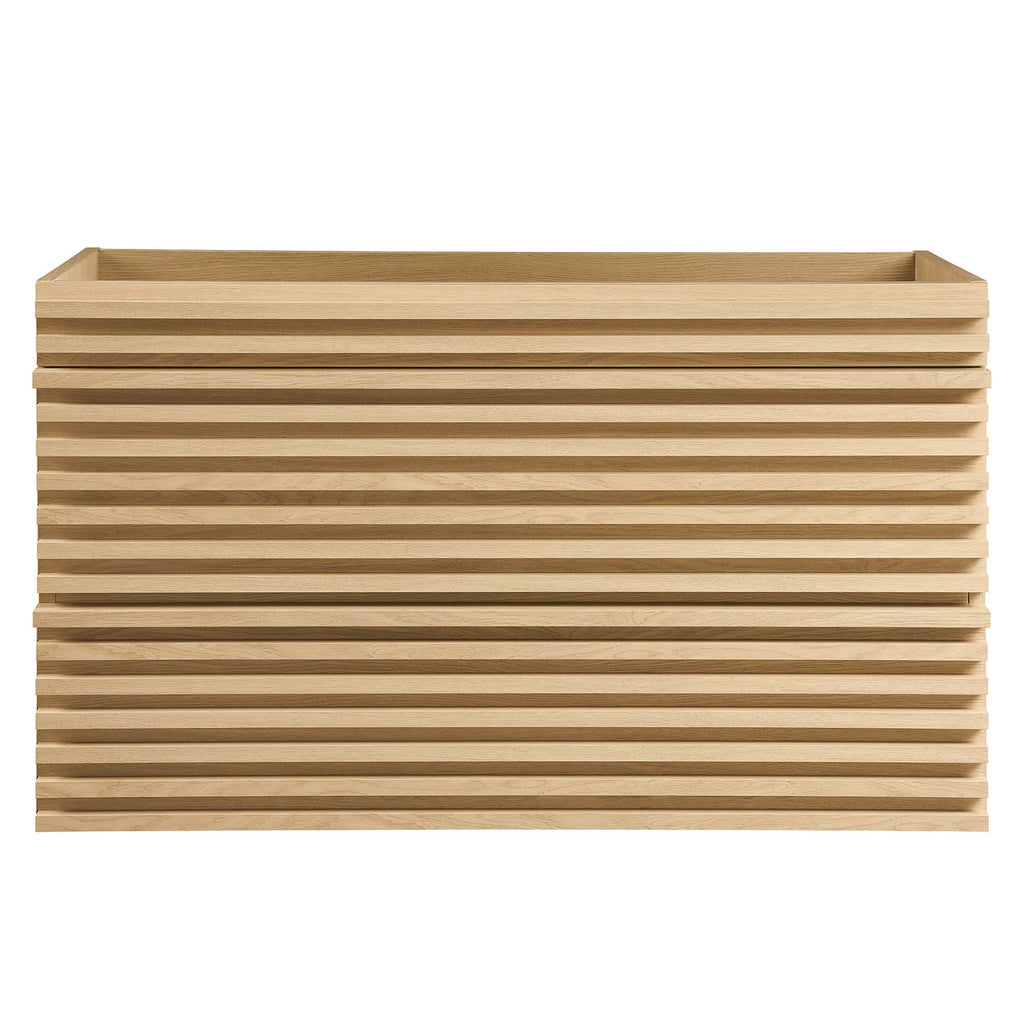 Render 36" Wall-Mount Bathroom Vanity Cabinet (Sink Basin Not Included) - Oak