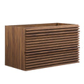 Render 36" Wall-Mount Bathroom Vanity Cabinet (Sink Basin Not Included) - Walnut