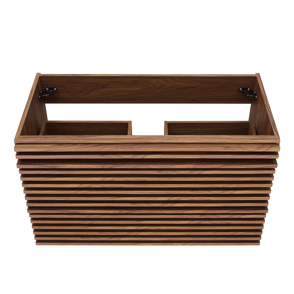 Render 36" Wall-Mount Bathroom Vanity Cabinet (Sink Basin Not Included) - Walnut
