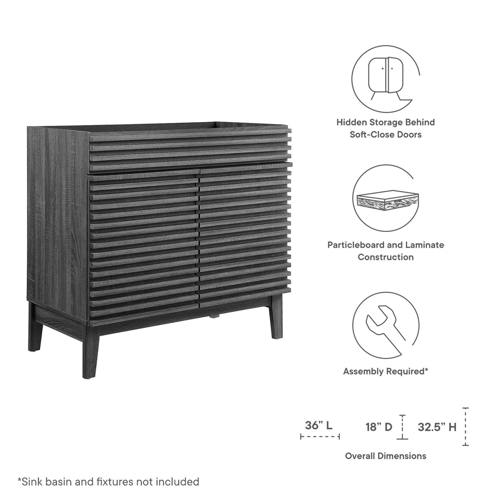 Render 36" Bathroom Vanity Cabinet - Charcoal