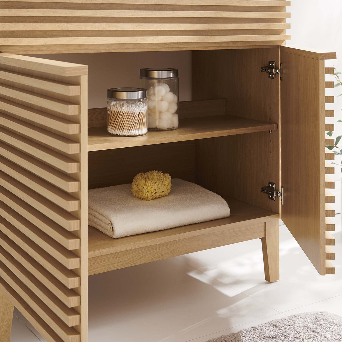 Render 36" Bathroom Vanity Cabinet - Oak