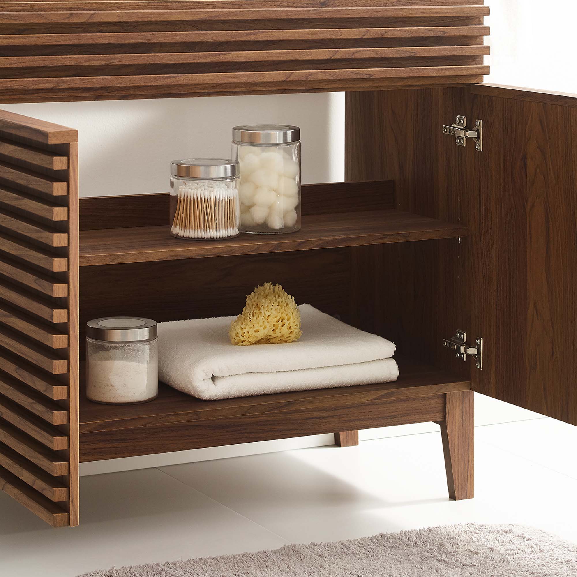 Render 36" Bathroom Vanity Cabinet - Walnut