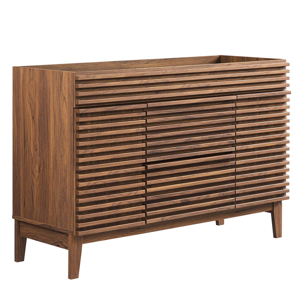 Render 48" Single Sink Compatible (not included) Bathroom Vanity Cabinet - Walnut