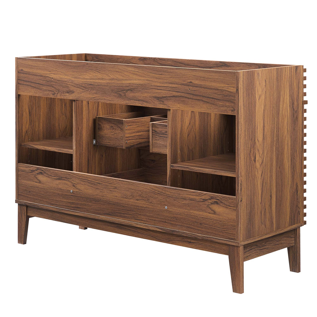 Render 48" Single Sink Compatible (not included) Bathroom Vanity Cabinet - Walnut