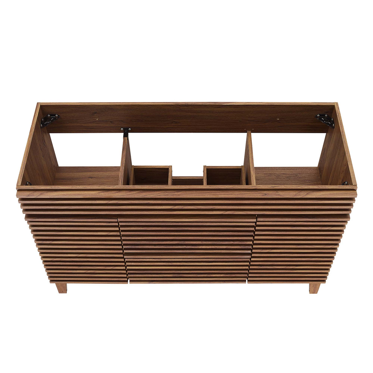 Render 48" Single Sink Compatible (not included) Bathroom Vanity Cabinet - Walnut