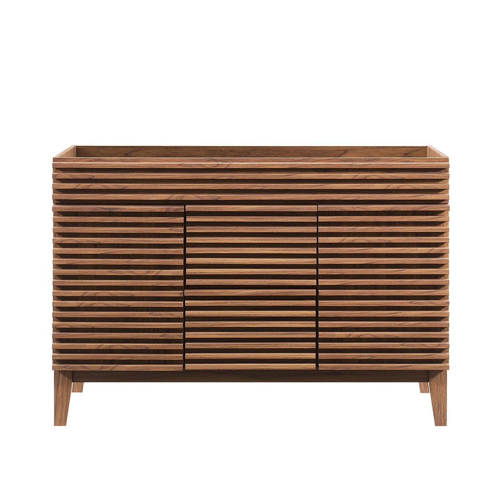 Render 48" Double Sink Compatible (Not Included) Bathroom Vanity Cabinet - Walnut