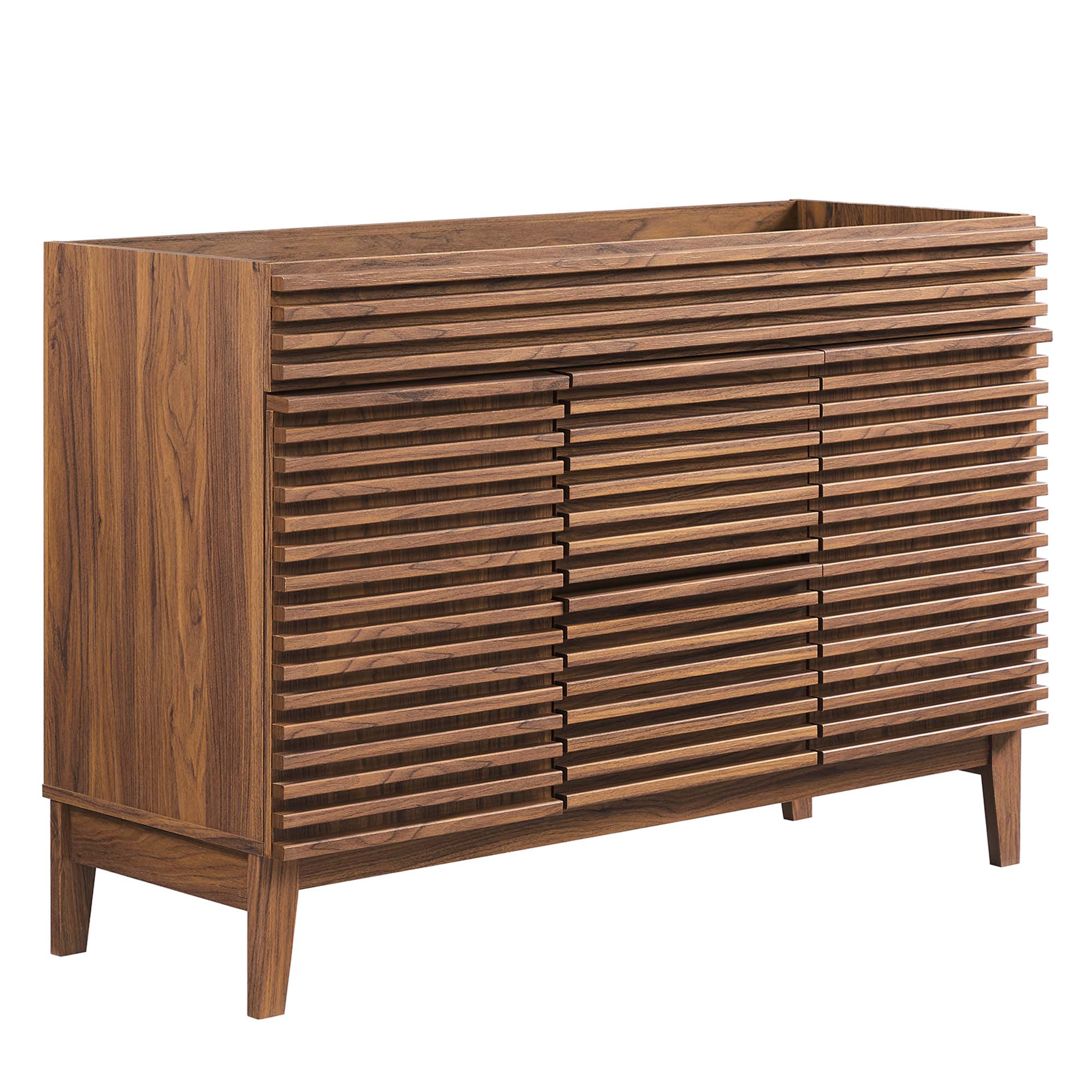 Render 48" Double Sink Compatible (Not Included) Bathroom Vanity Cabinet - Walnut