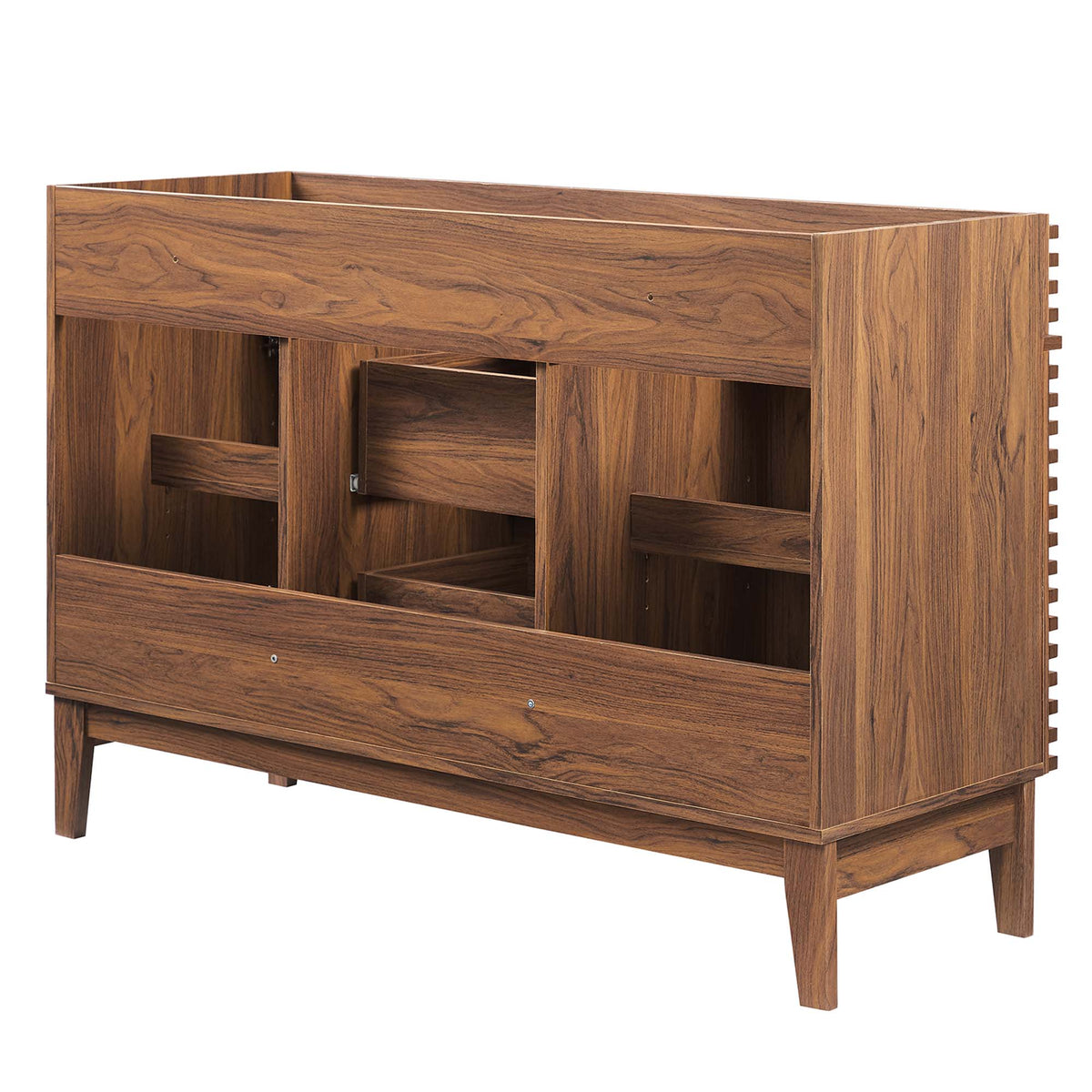 Render 48" Double Sink Compatible (Not Included) Bathroom Vanity Cabinet - Walnut