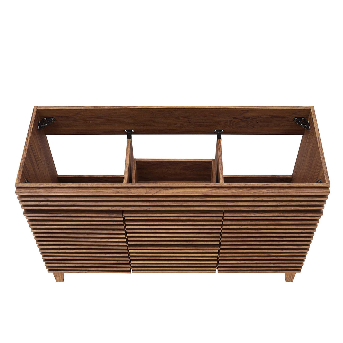 Render 48" Double Sink Compatible (Not Included) Bathroom Vanity Cabinet - Walnut
