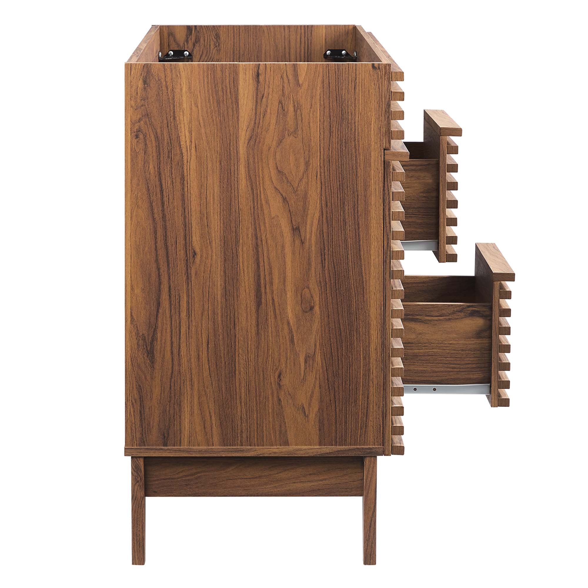 Render 48" Double Sink Compatible (Not Included) Bathroom Vanity Cabinet - Walnut