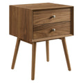 Ember Wood Nightstand With USB Ports - Walnut Walnut
