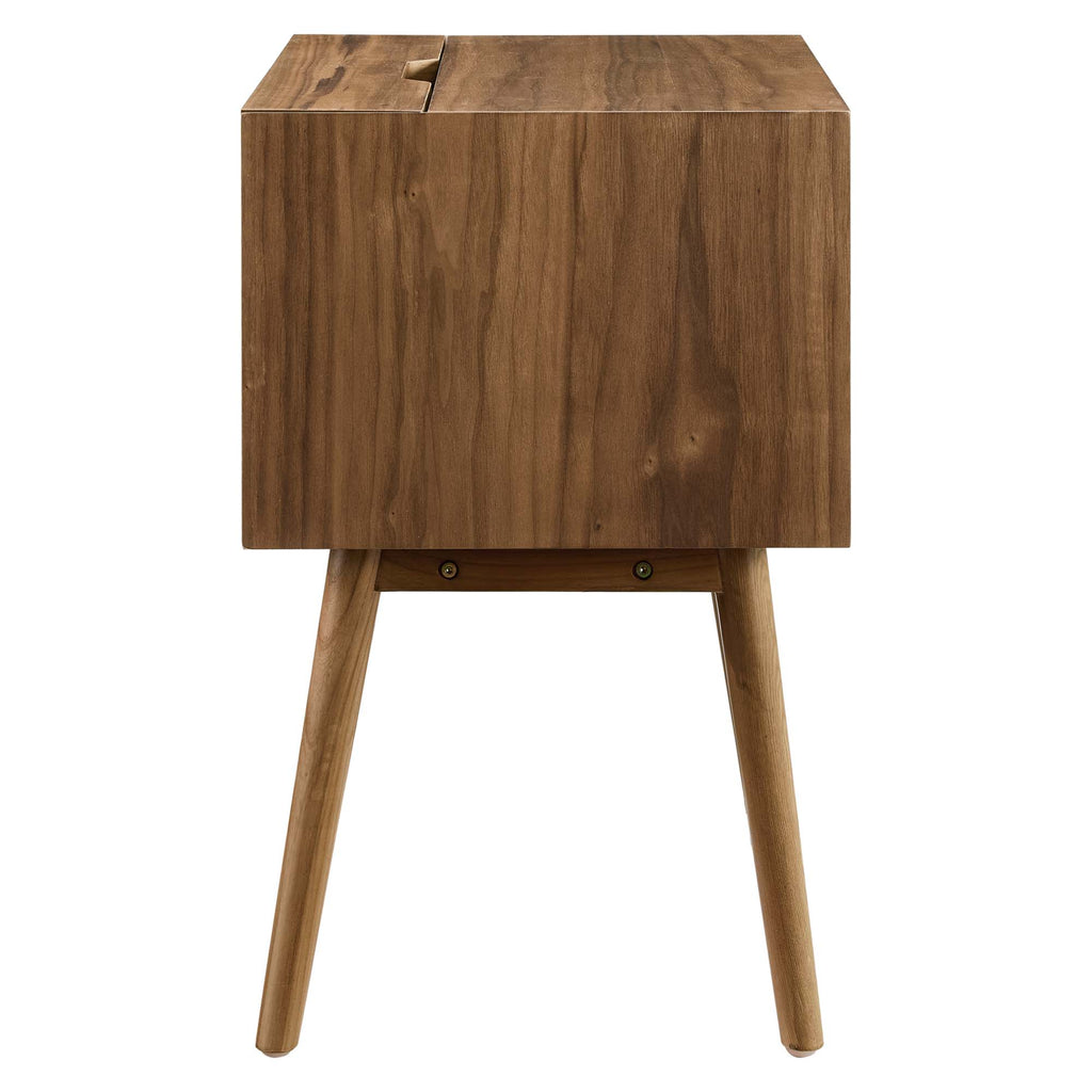 Ember Wood Nightstand With USB Ports - Walnut Walnut
