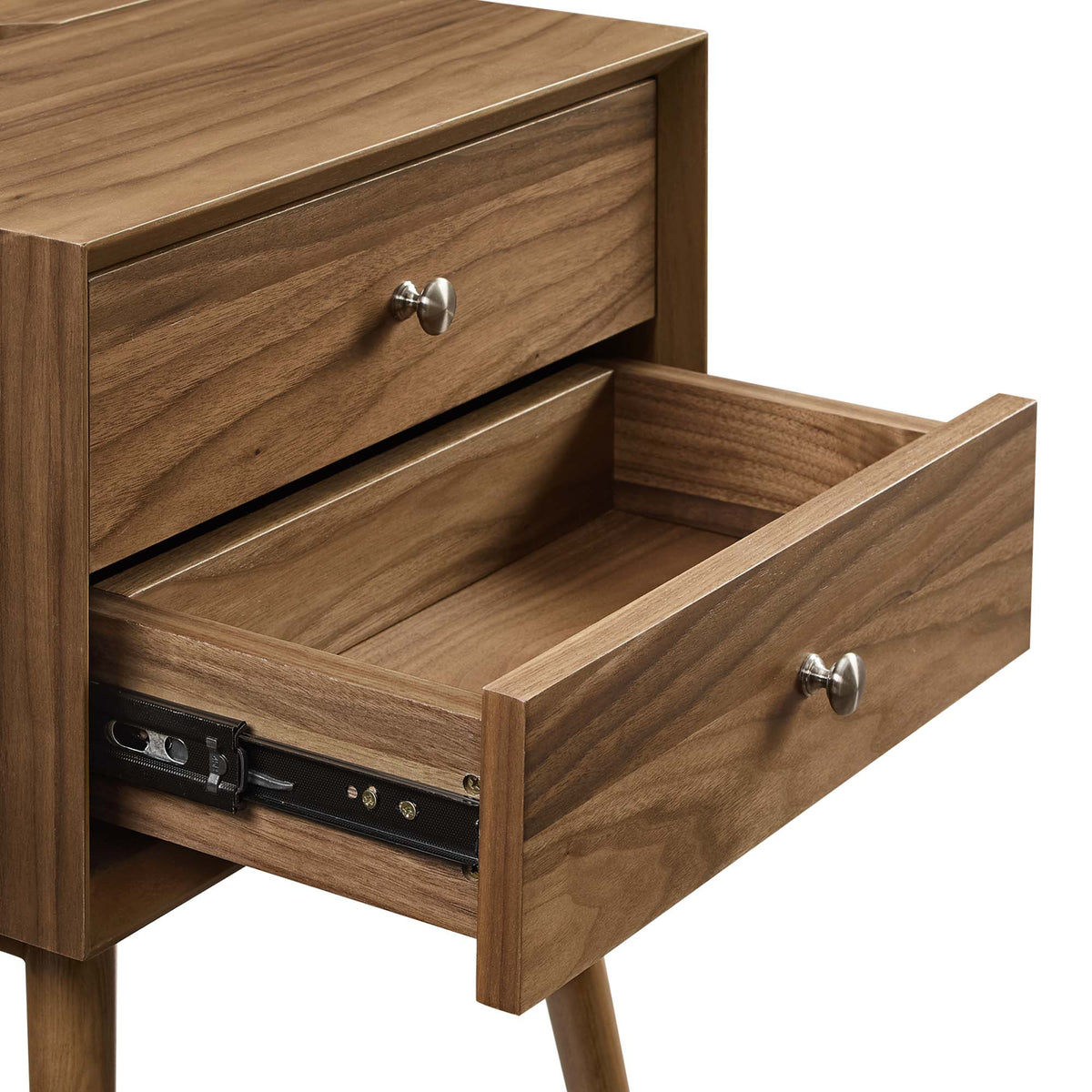Ember Wood Nightstand With USB Ports - Walnut Walnut