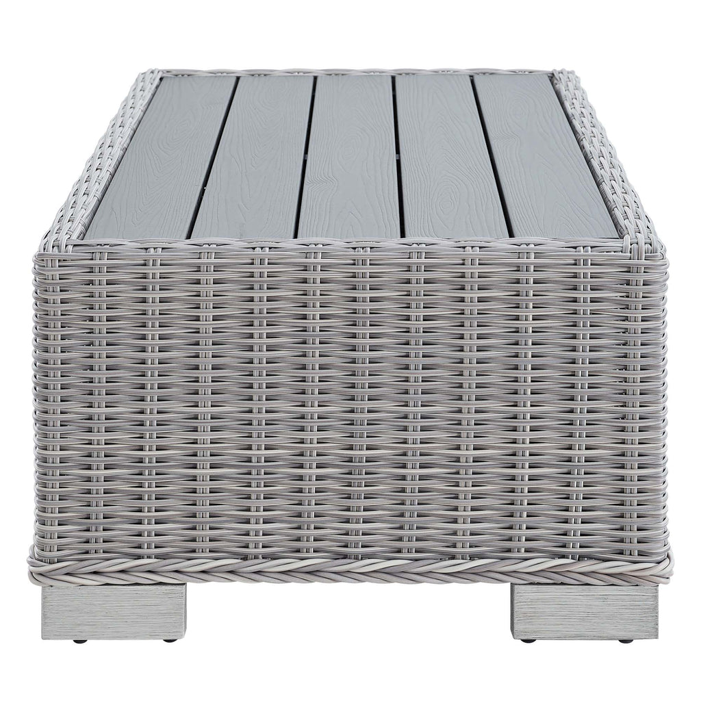 Conway 4-Piece Sunbrella Outdoor Patio Wicker Rattan Furniture Set - Light Gray Gray (Coffee Table, Armchair, Loveseat, Sofa)