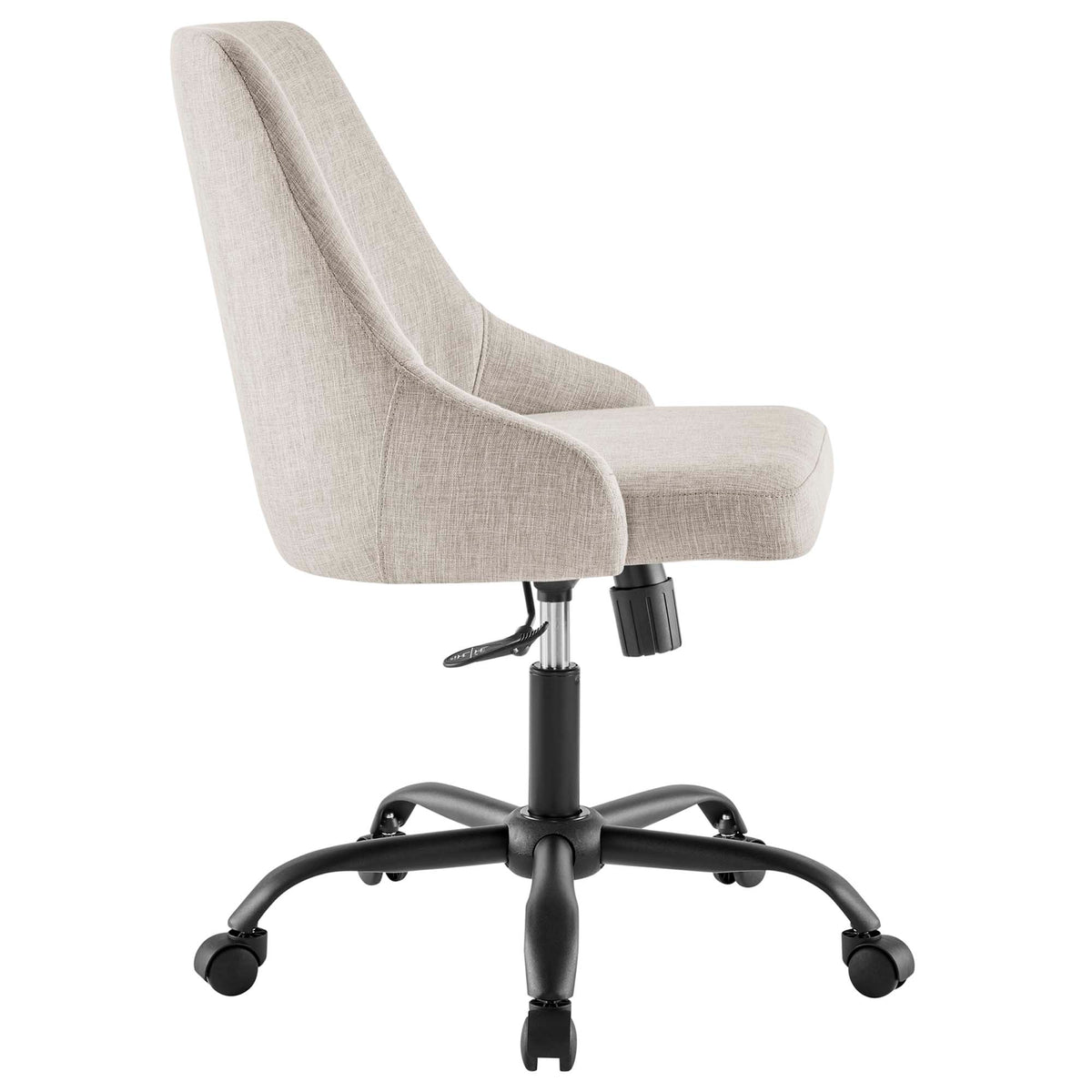 Designate Swivel Upholstered Office Chair - Black Beige