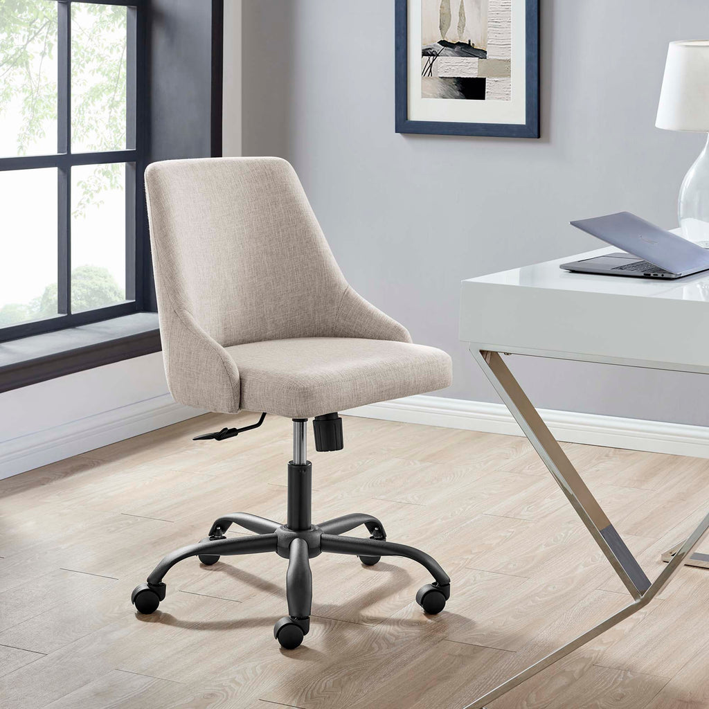 Designate Swivel Upholstered Office Chair - Black Beige