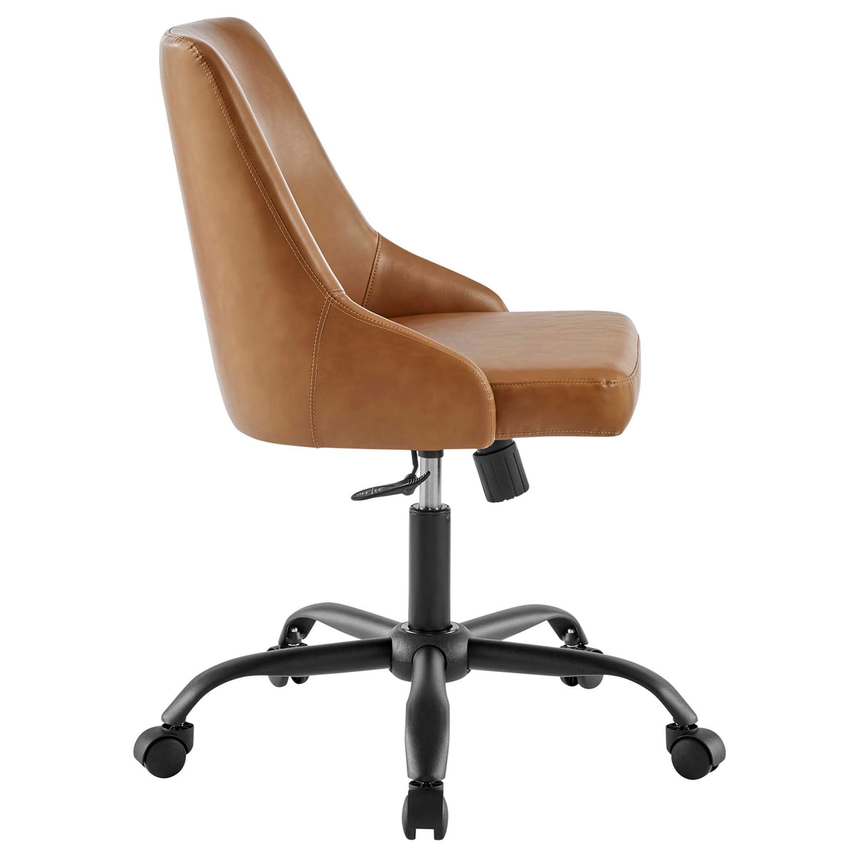 Designate Swivel Vegan Leather Office Chair - Black Tan