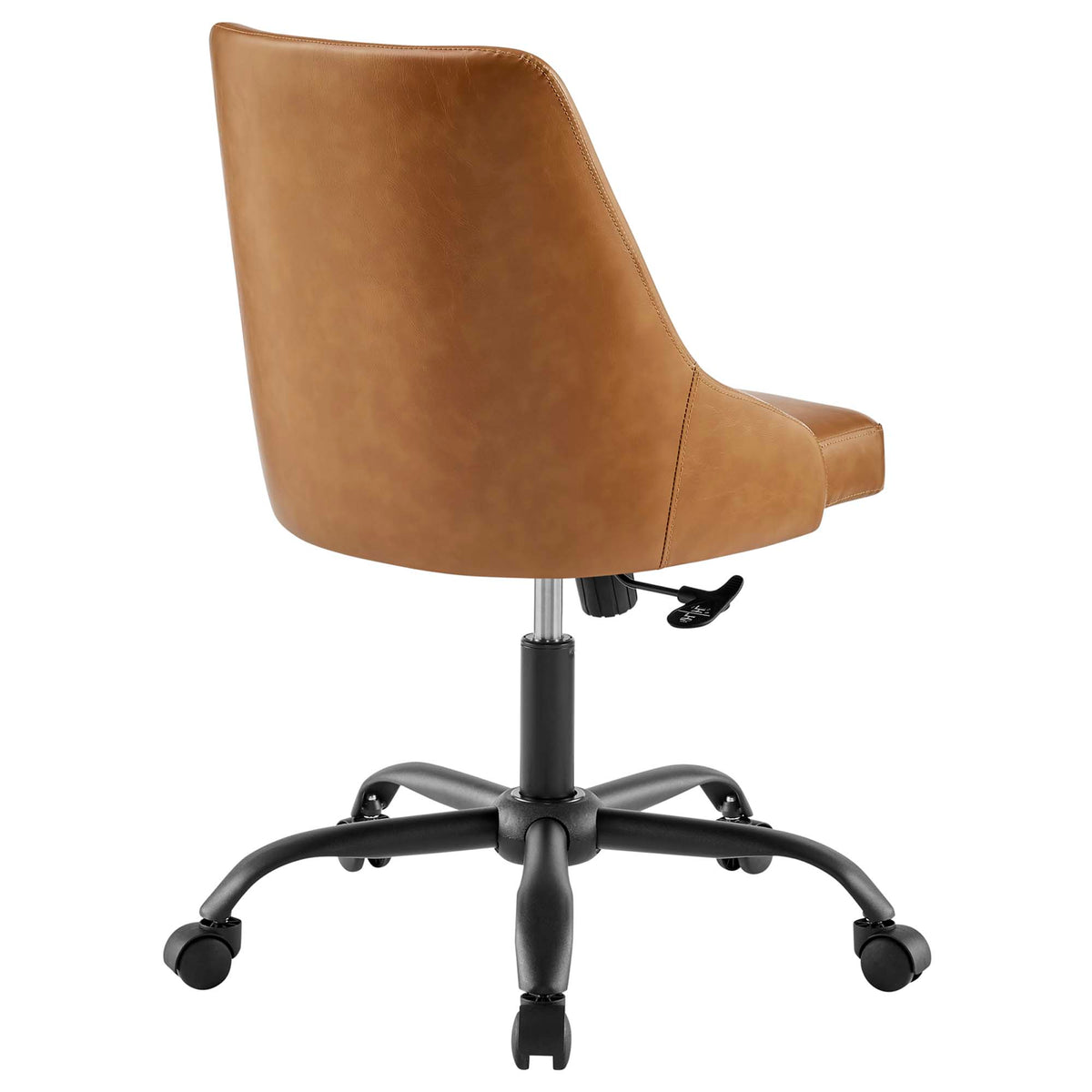 Designate Swivel Vegan Leather Office Chair - Black Tan