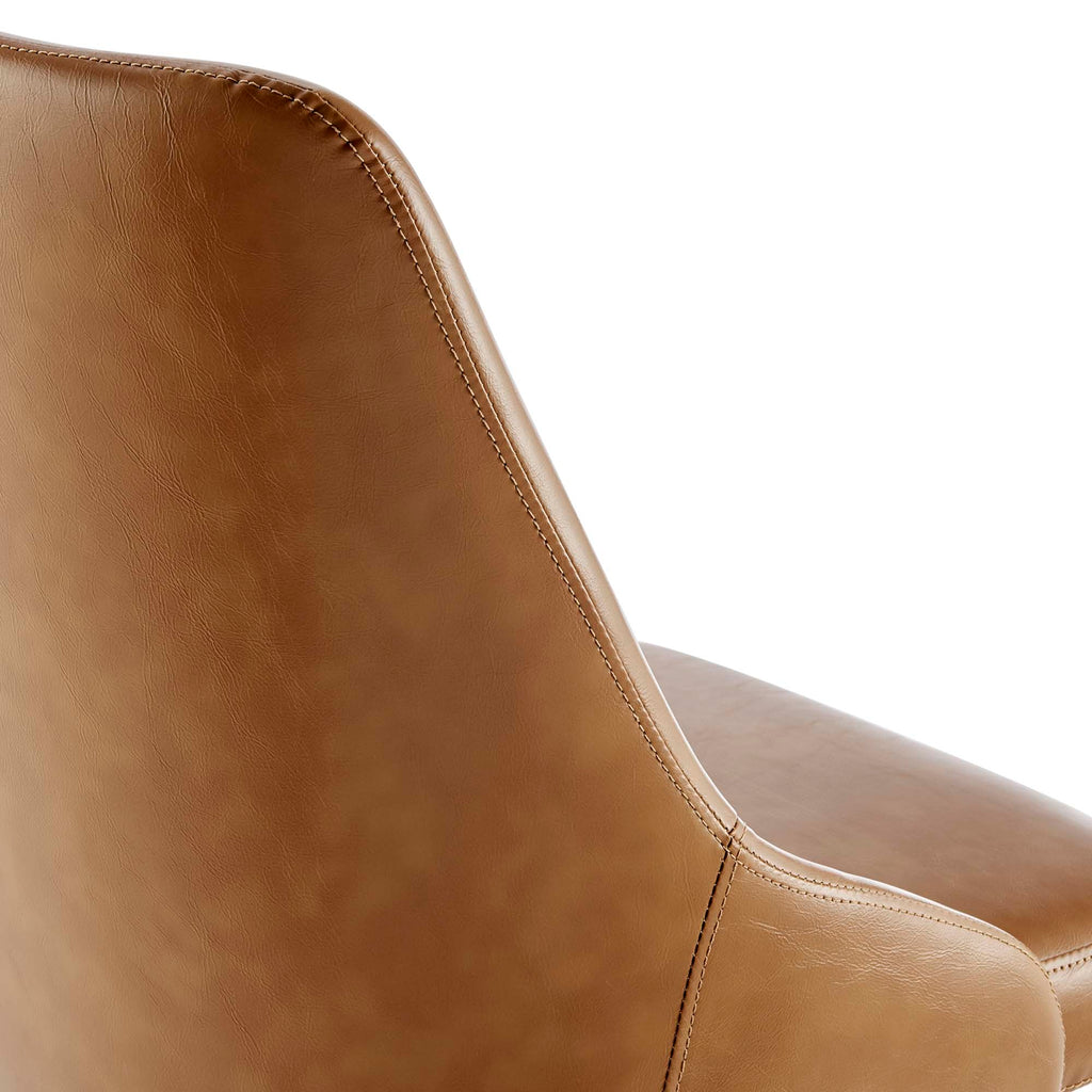 Designate Swivel Vegan Leather Office Chair - Black Tan
