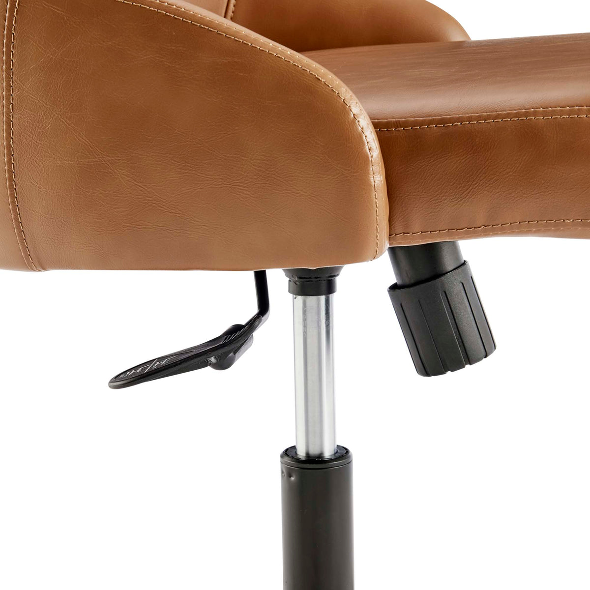 Designate Swivel Vegan Leather Office Chair - Black Tan