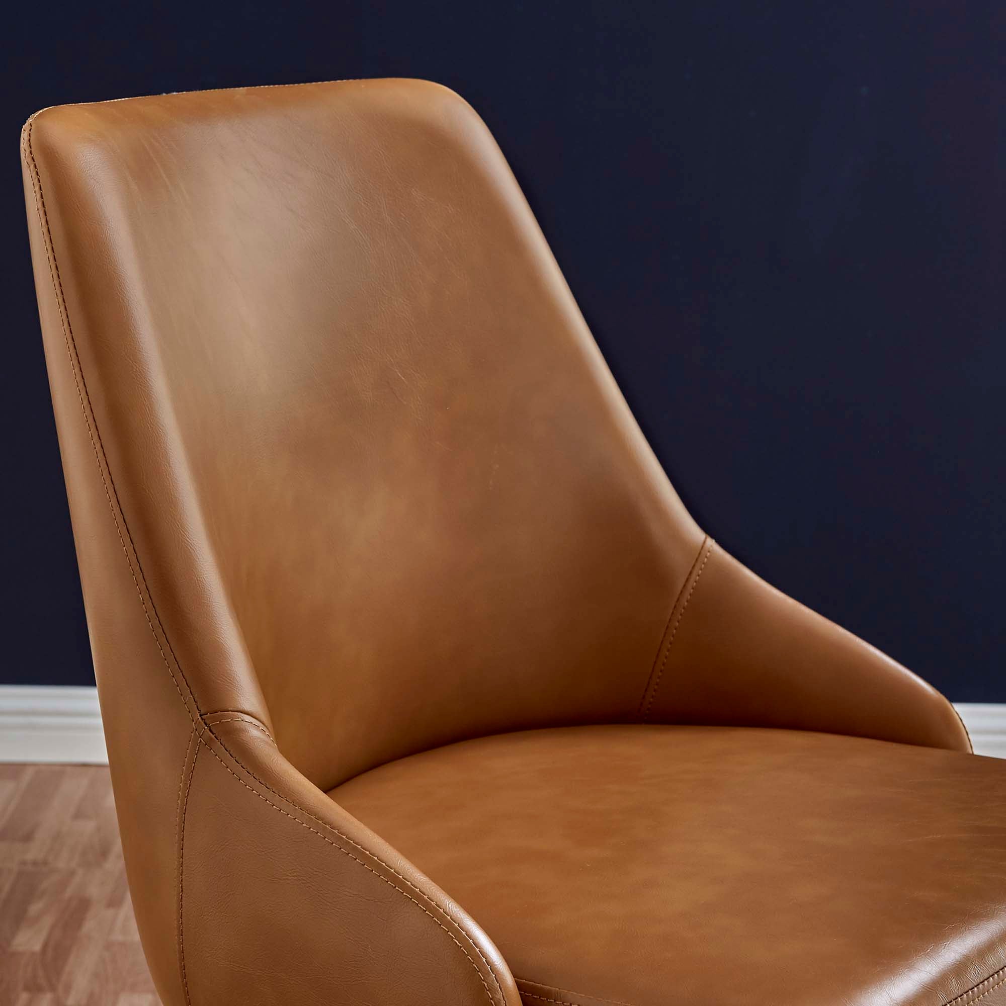Designate Swivel Vegan Leather Office Chair - Black Tan