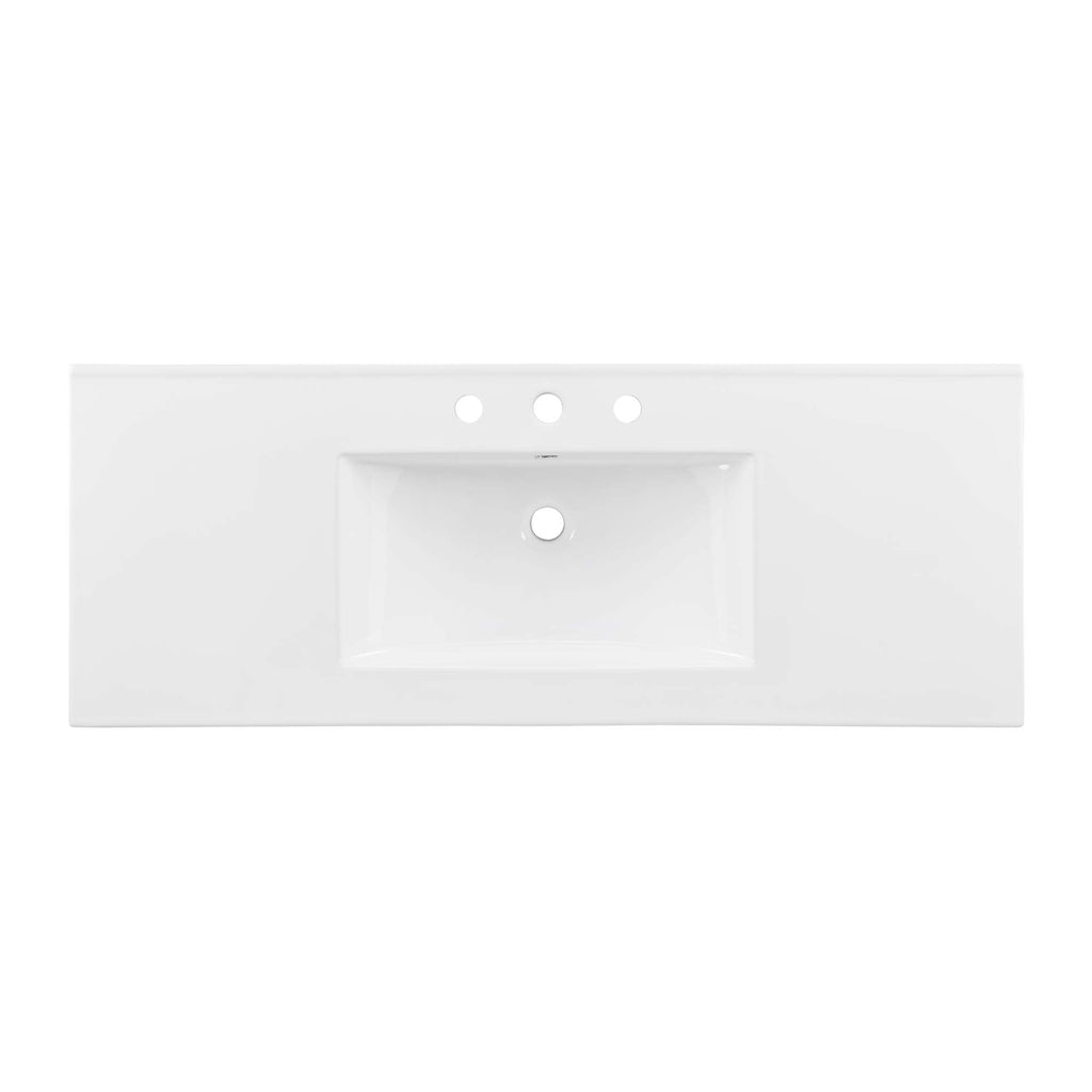 Cayman 48" Single Basin Bathroom Sink - White