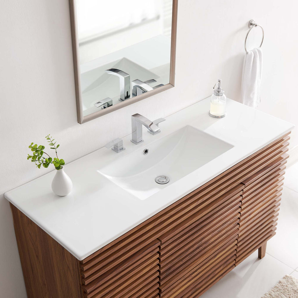 Cayman 48" Single Basin Bathroom Sink - White