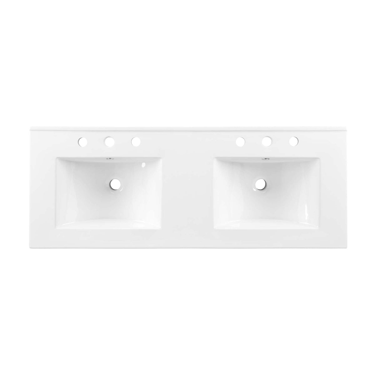 Cayman 48" Double Basin Bathroom Sink - White