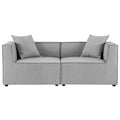Saybrook 2-Piece Outdoor Patio Upholstered Sectional Sofa Loveseat - Gray