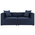 Saybrook 2-Piece Outdoor Patio Upholstered Sectional Sofa Loveseat - Navy