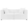 Saybrook 2-Piece Outdoor Patio Upholstered Sectional Sofa Loveseat - White