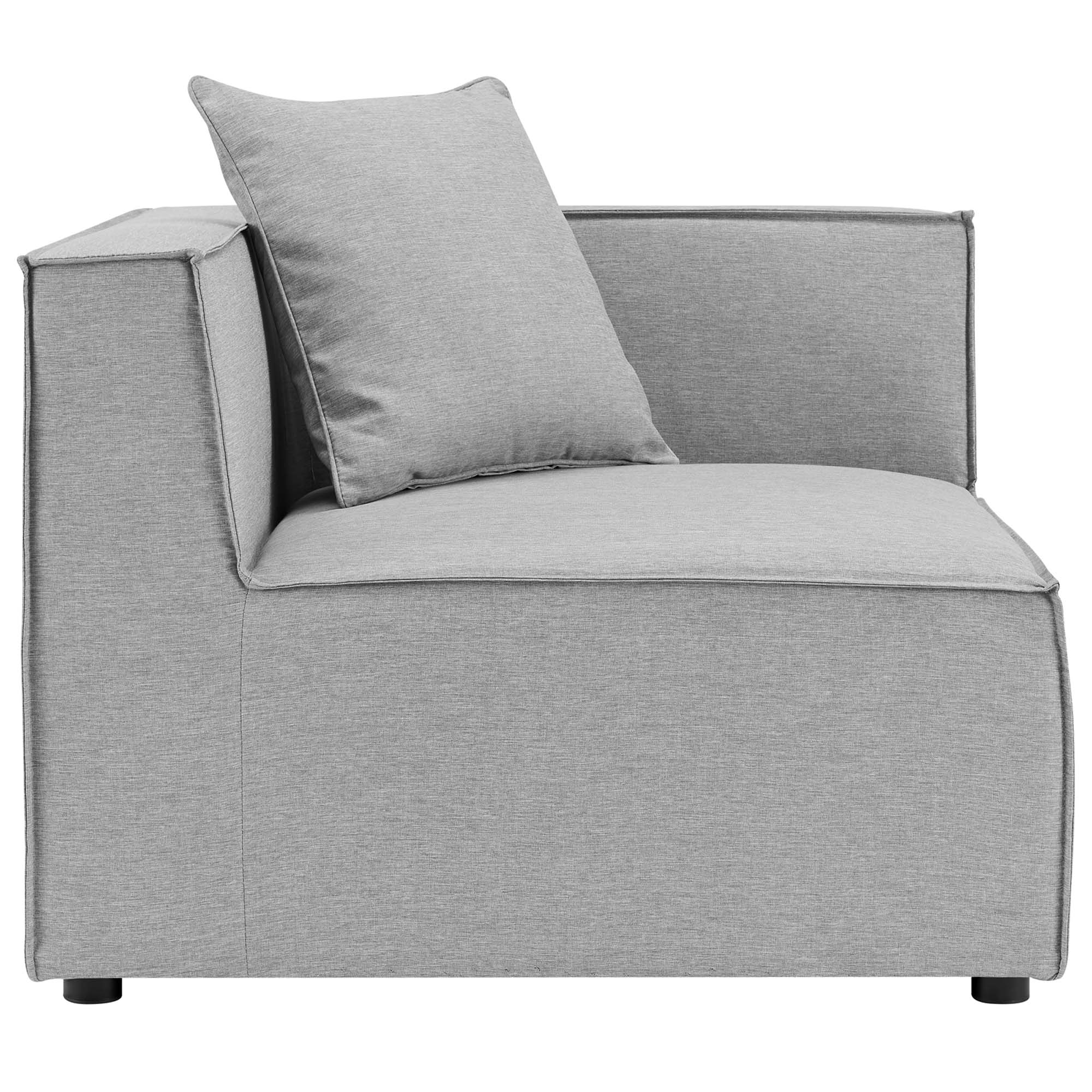 Saybrook Outdoor Patio Upholstered Loveseat and Ottoman Set - Gray