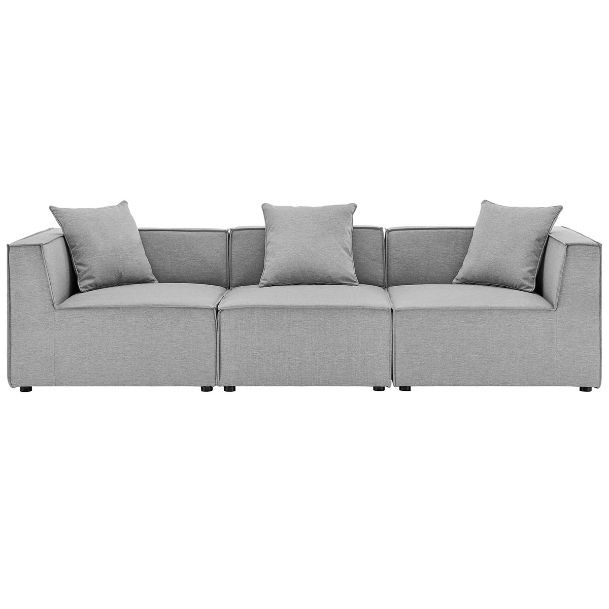 Saybrook 3-Piece Outdoor Patio Upholstered Sectional Sofa - Gray