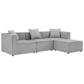 Saybrook 4-Piece Outdoor Patio Upholstered Sectional Sofa - Gray (Armless Chair, 2 Corner Chairs, Ottoman)