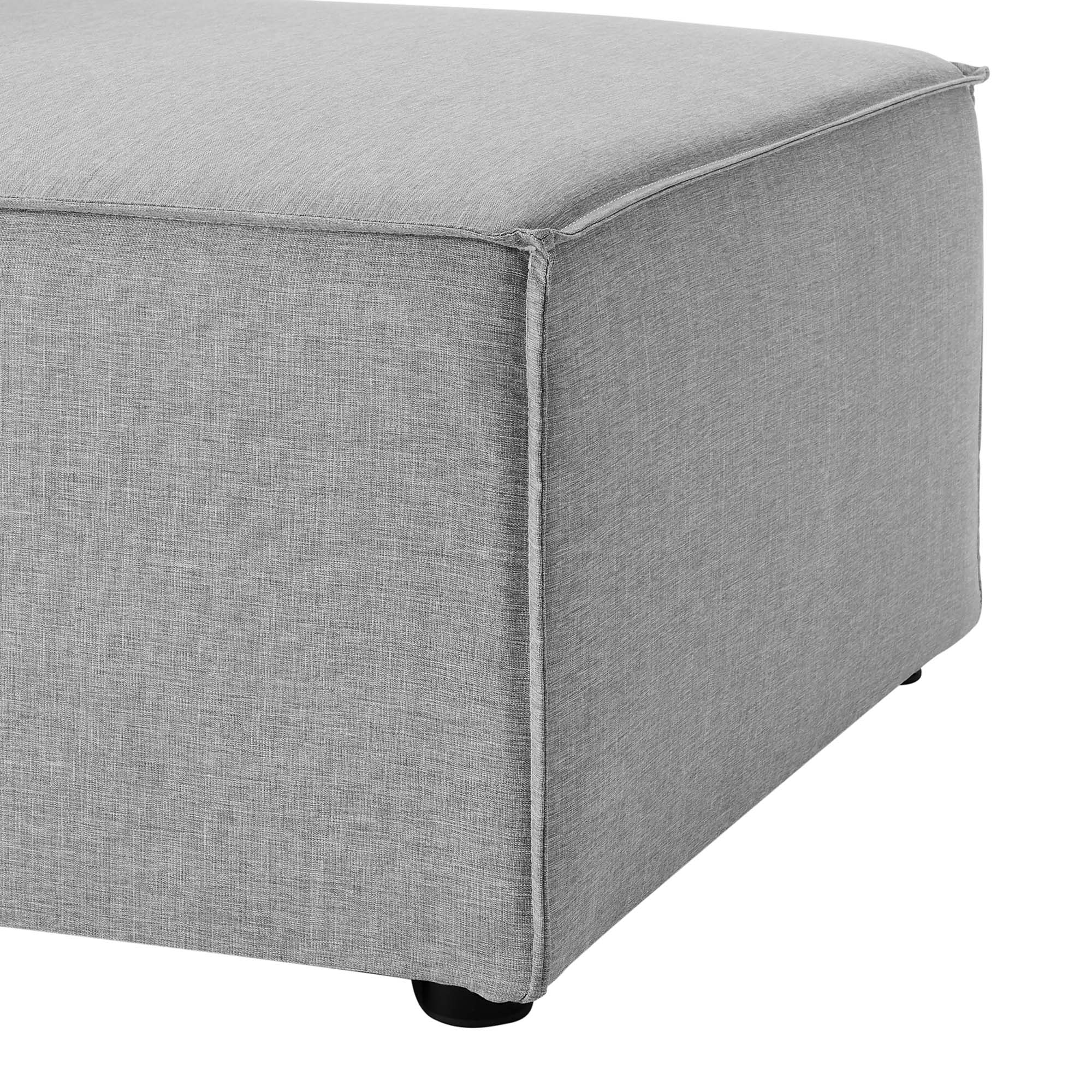 Saybrook 4-Piece Outdoor Patio Upholstered Sectional Sofa - Gray (Armless Chair, 2 Corner Chairs, Ottoman)