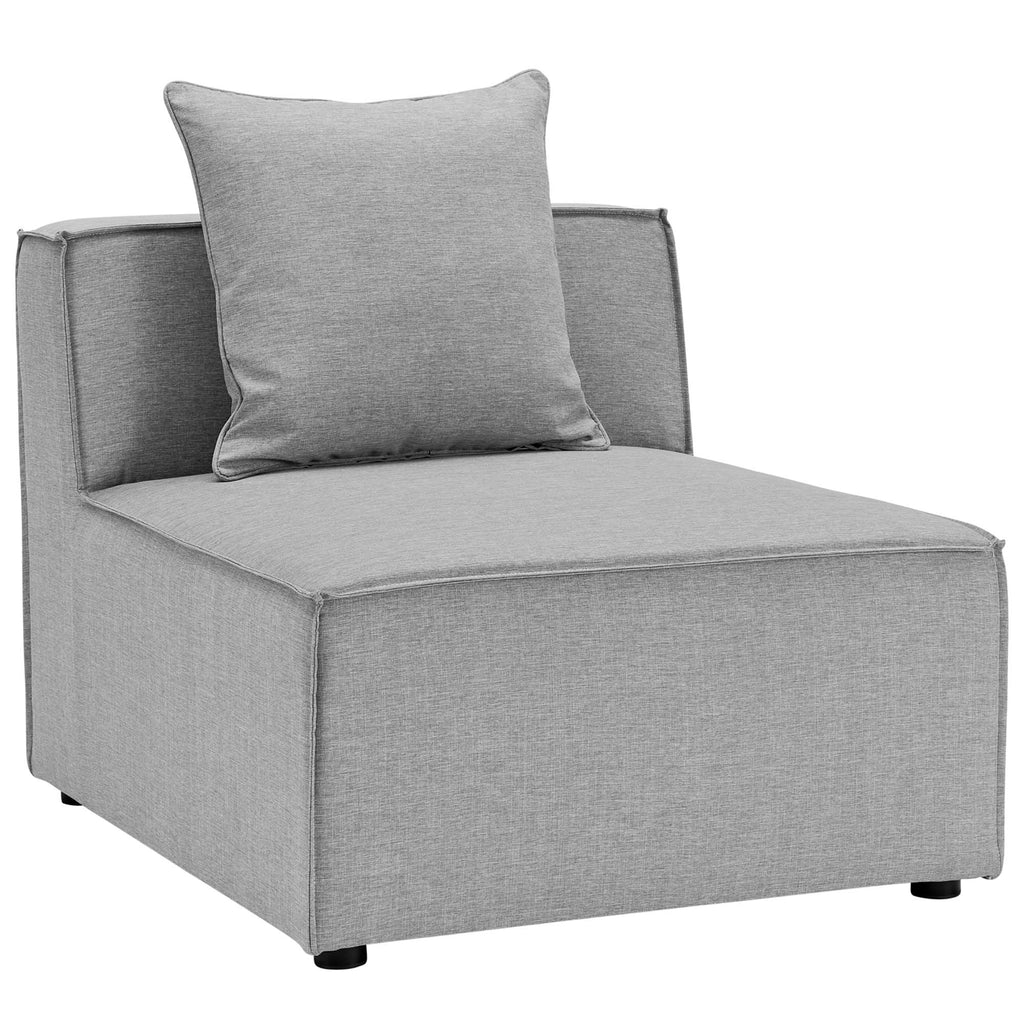 Saybrook 4-Piece Outdoor Patio Upholstered Sectional Sofa - Gray (2 Armless Chairs, 2 Corner Chairs)