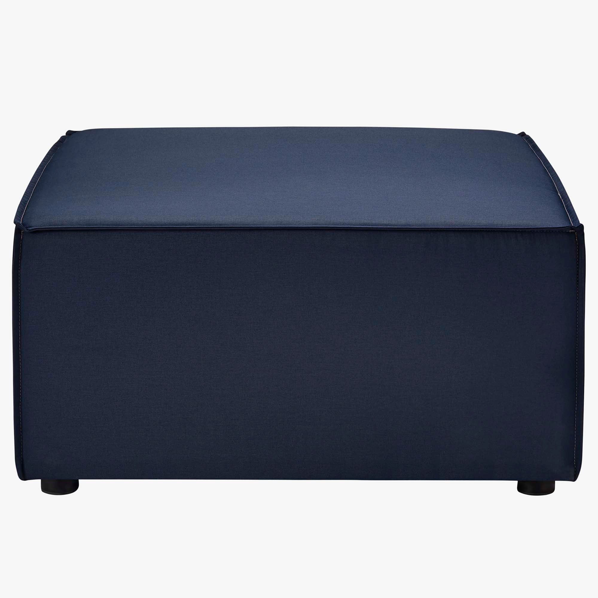 Saybrook 5-Piece Outdoor Patio Upholstered Sectional Sofa - Navy (2 Armless Chairs, 2 Corner Chairs, Ottoman)